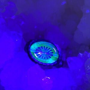 Uranium Czech Glass Copper wrapped ring 💚✨